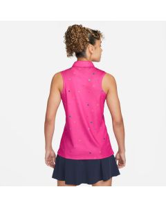 Nike Victory Sleeveless Print Polo - Dame - Rosa